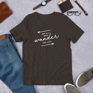 The 'Not All Who Wander Are Lost' Unisex T-Shirt - Unique Arrows Version