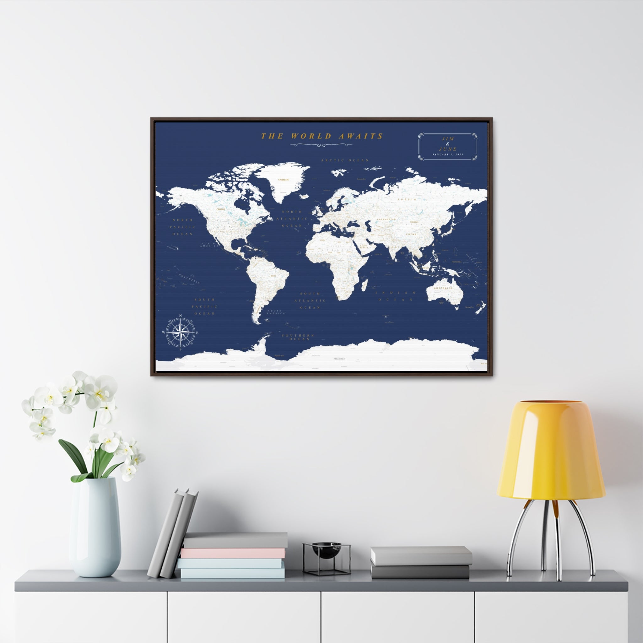 Nautical Push Pin Map