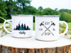 Load image into Gallery viewer, Personalized Hubby &amp; Wifey Camp Mug Set of Two