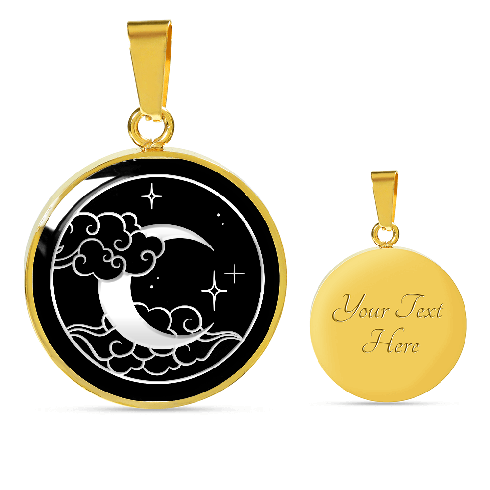 Gold Silver Crescent Moon Personized Necklace