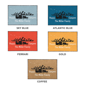 Custom Happy Campers Welcome Mat - Personalized With Your Name!