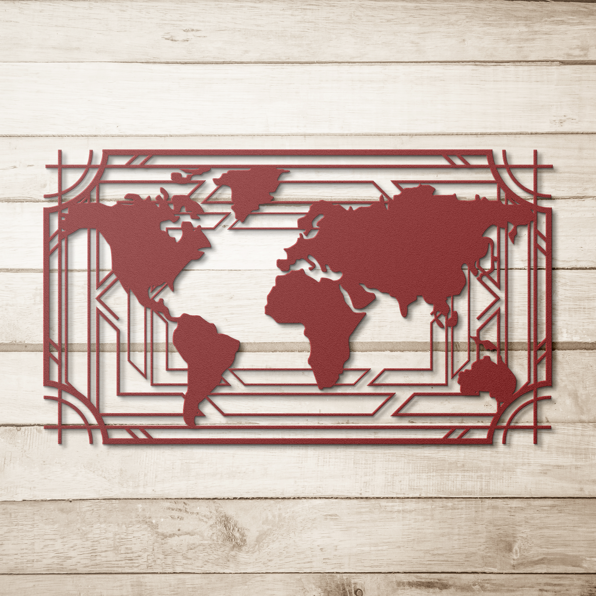 Metal World Map Sign