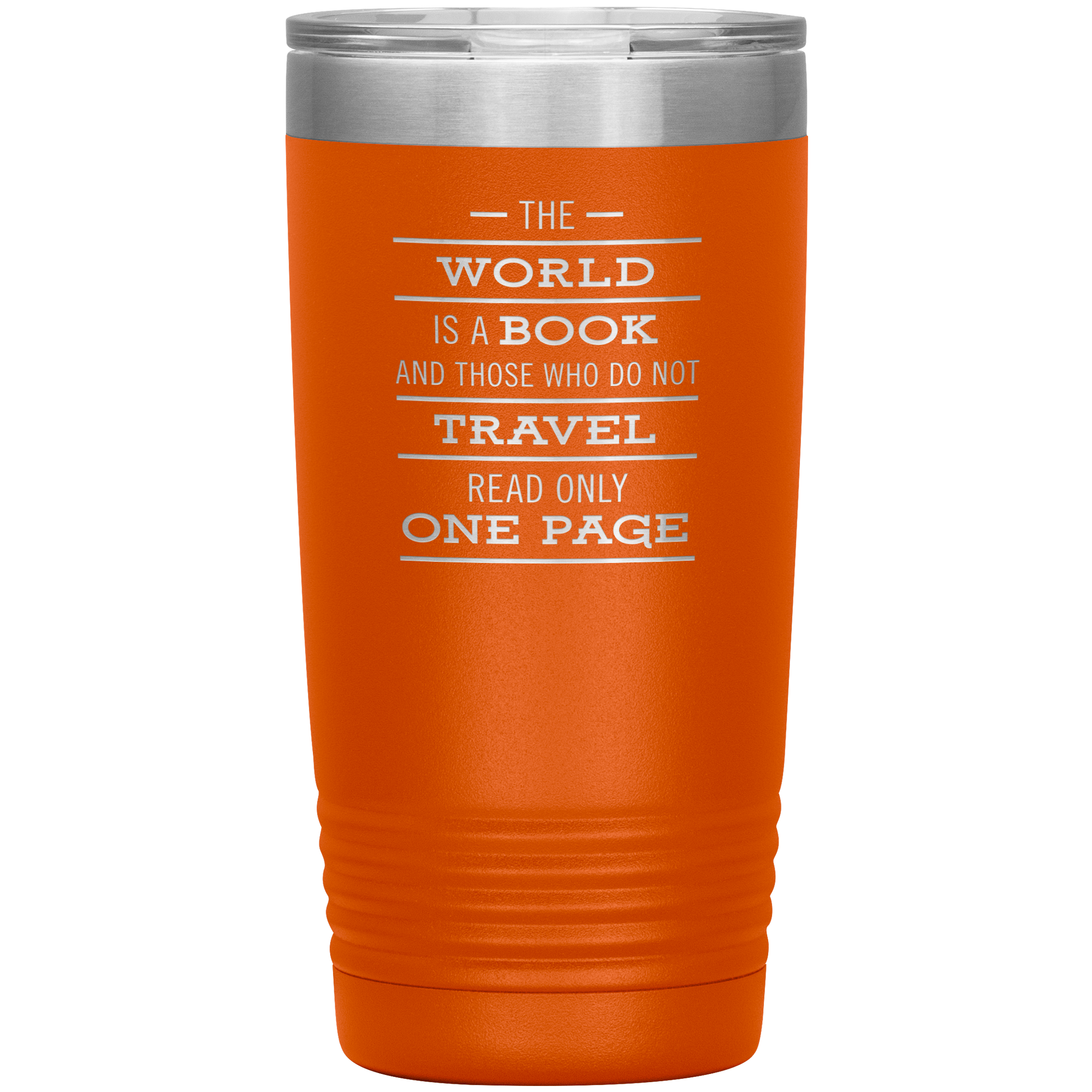 The World Is A Book Travel Mug - Stainless Steel 20oz Tumbler For All Occasions