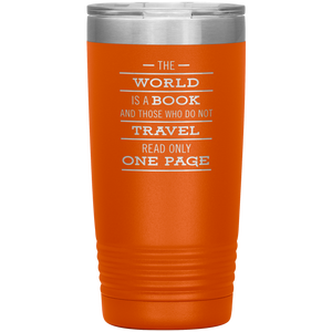 The World Is A Book Travel Mug - Stainless Steel 20oz Tumbler For All Occasions