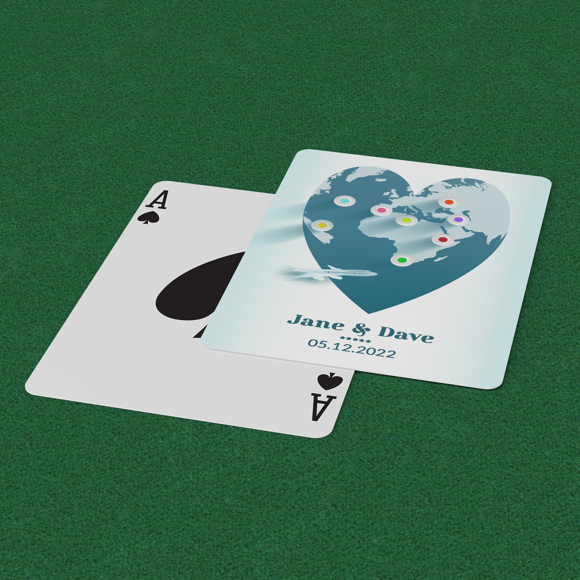 Personalized World Traveler Playing Cards