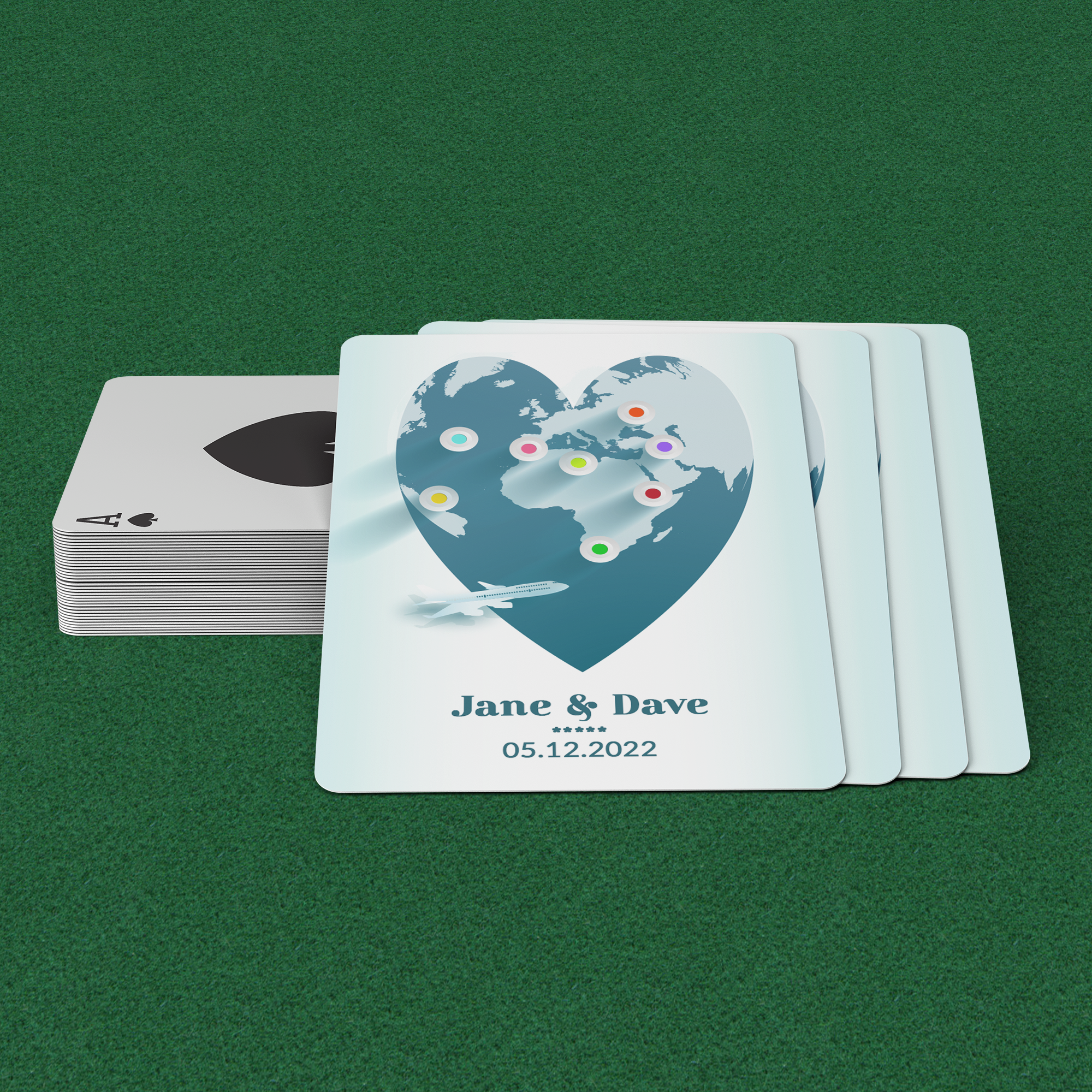 Personalized World Traveler Playing Cards