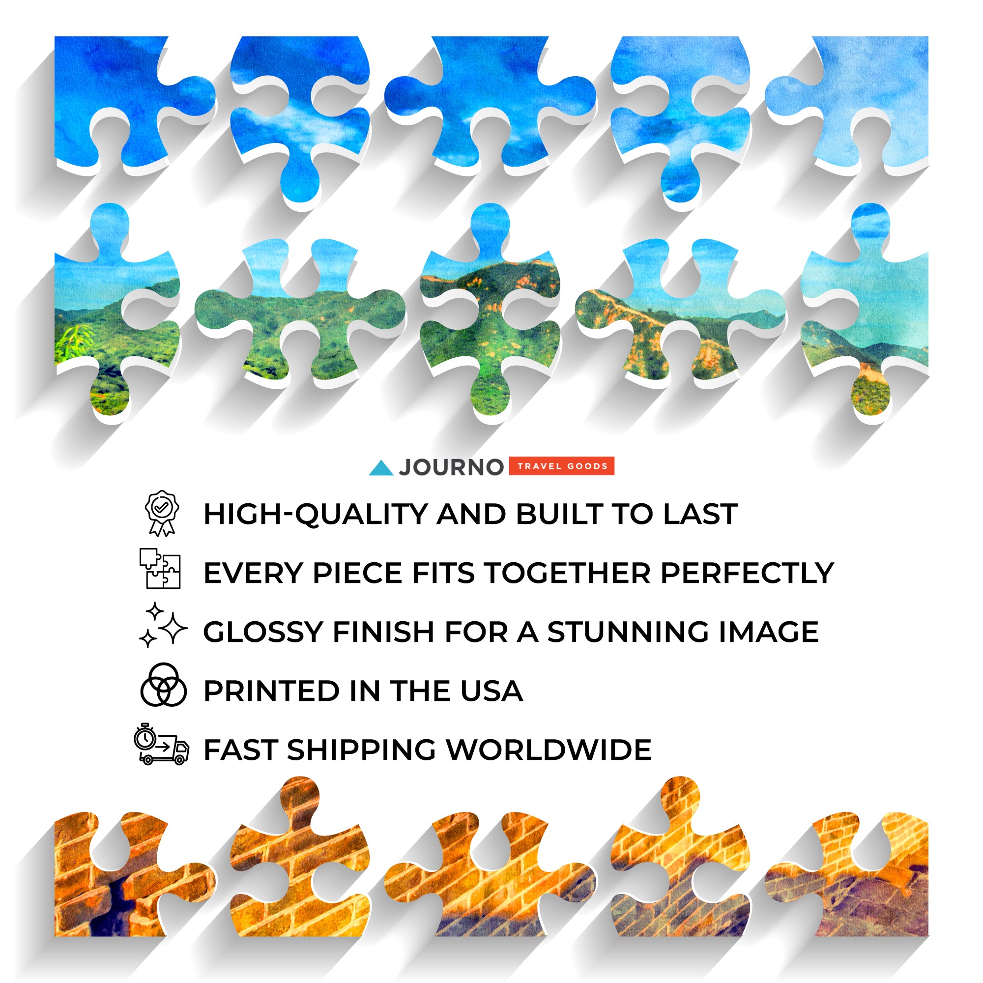 Great Wall of China Puzzle - Watercolor Travel Jigsaw Puzzle