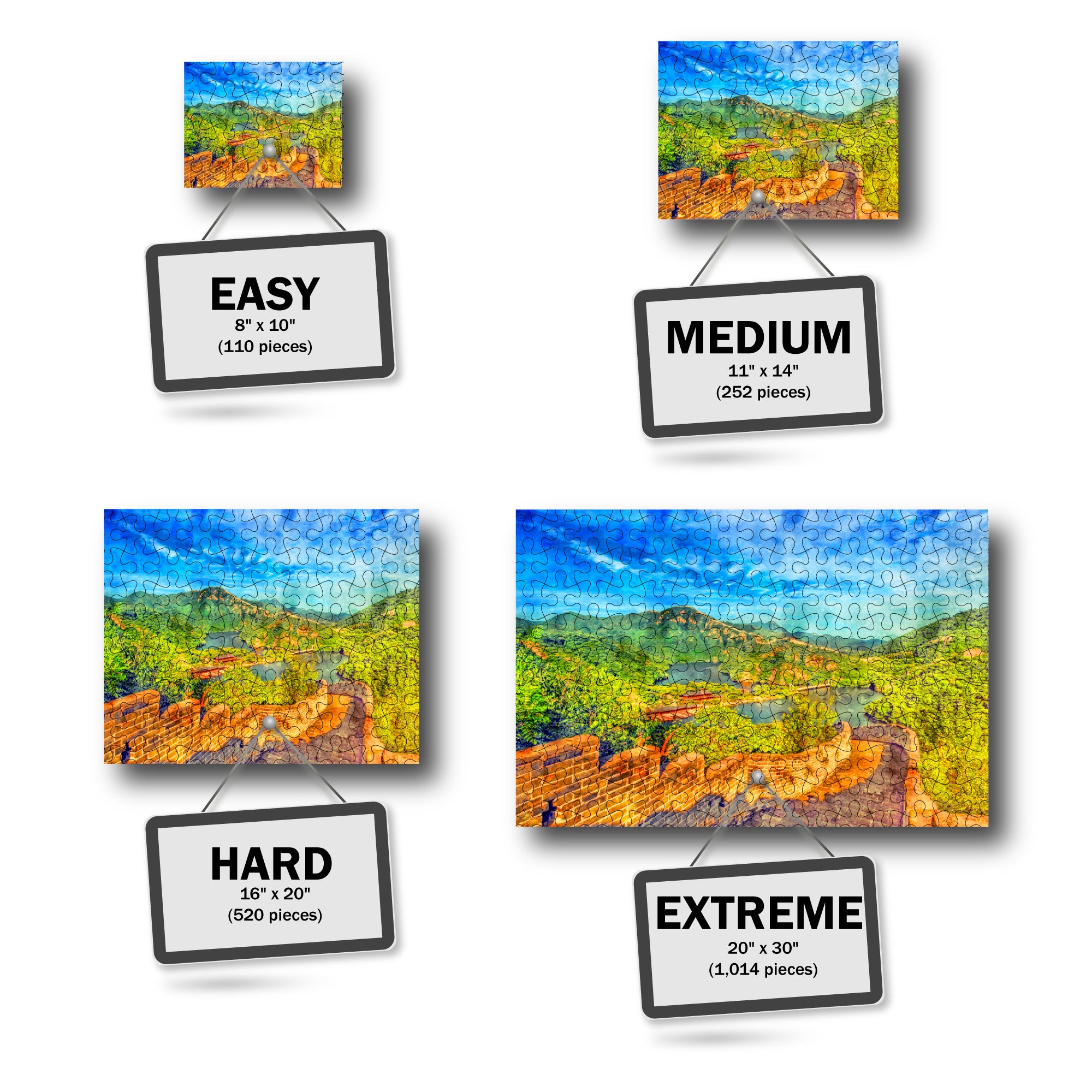 Great Wall of China Puzzle - Watercolor Travel Jigsaw Puzzle