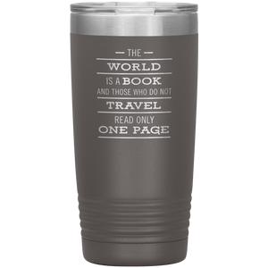The World Is A Book Travel Mug - Stainless Steel 20oz Tumbler For All Occasions