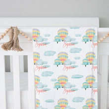 Personalized Hot Air Balloon Ride Swaddle Blanket