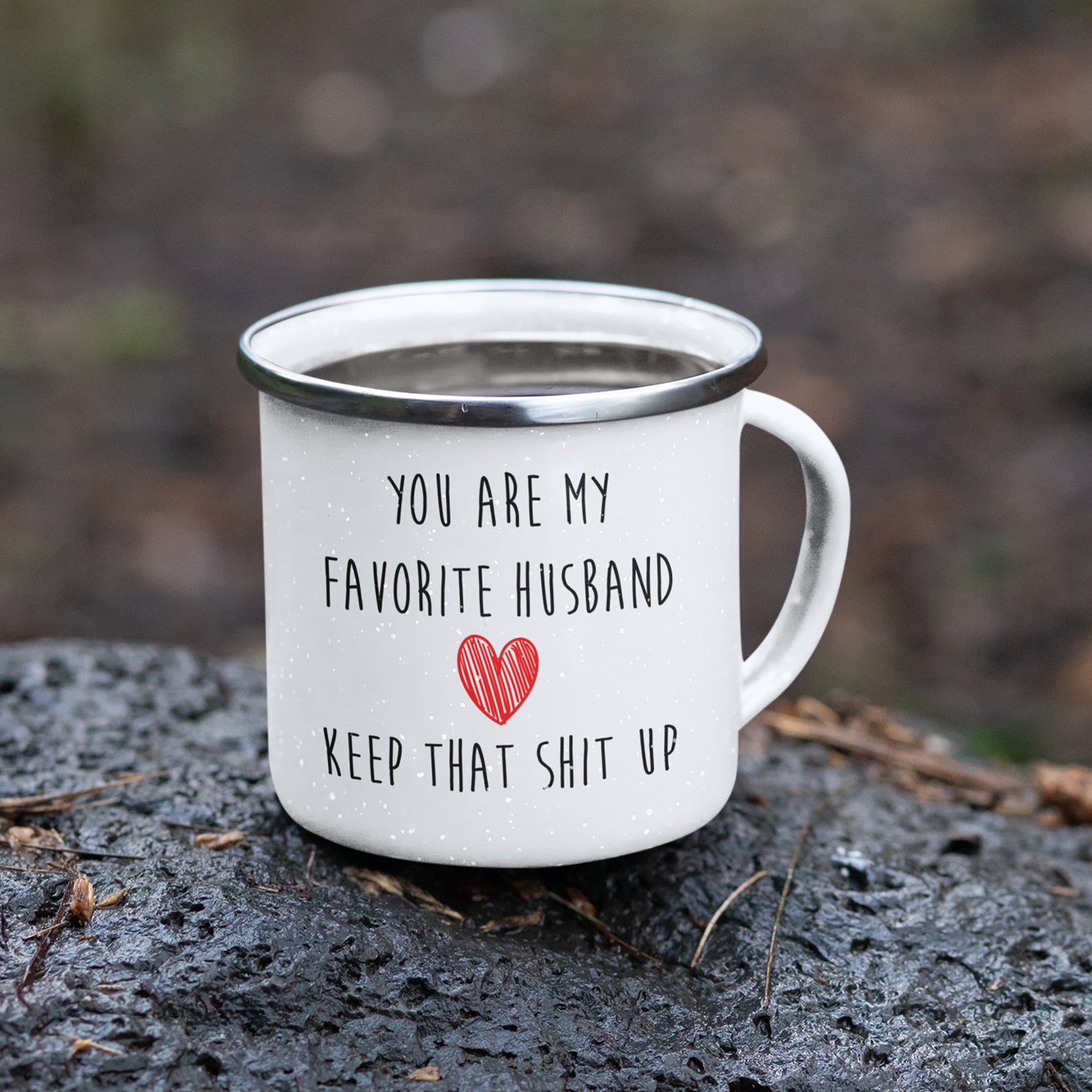 Cheeky 'My Favorite Husband' Camping Mug